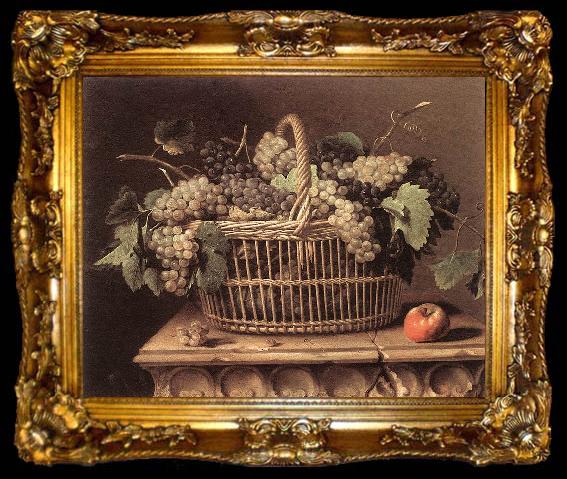 framed  DUPUYS, Pierre Basket of Grapes dfg, ta009-2